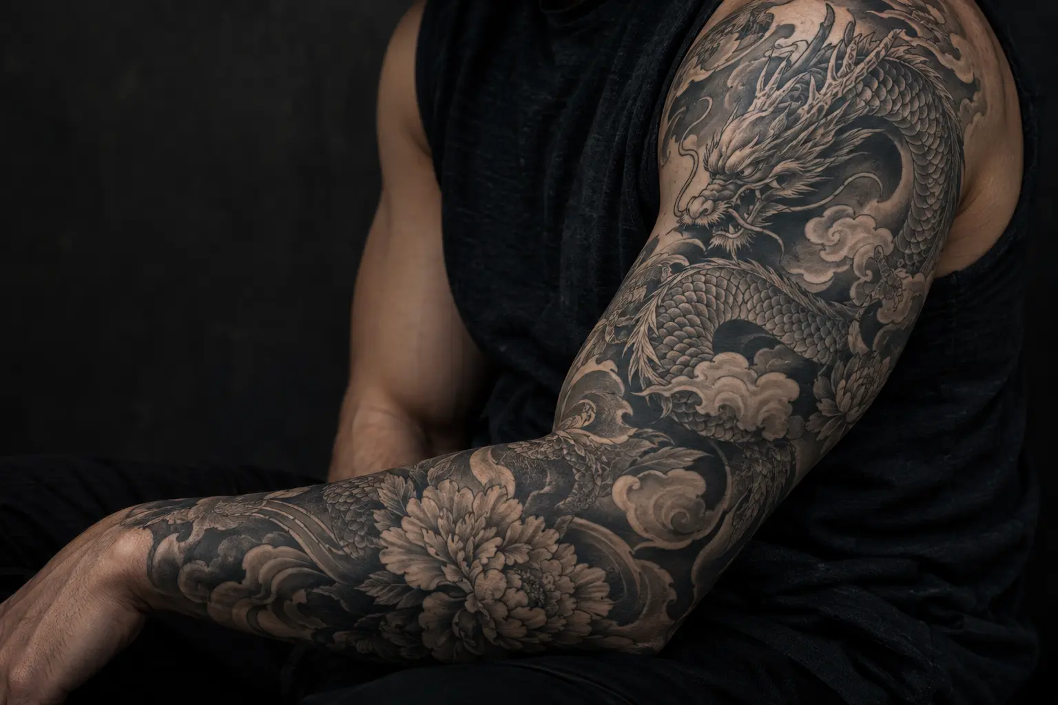 Black Lantern dragon sleeve artwork concept