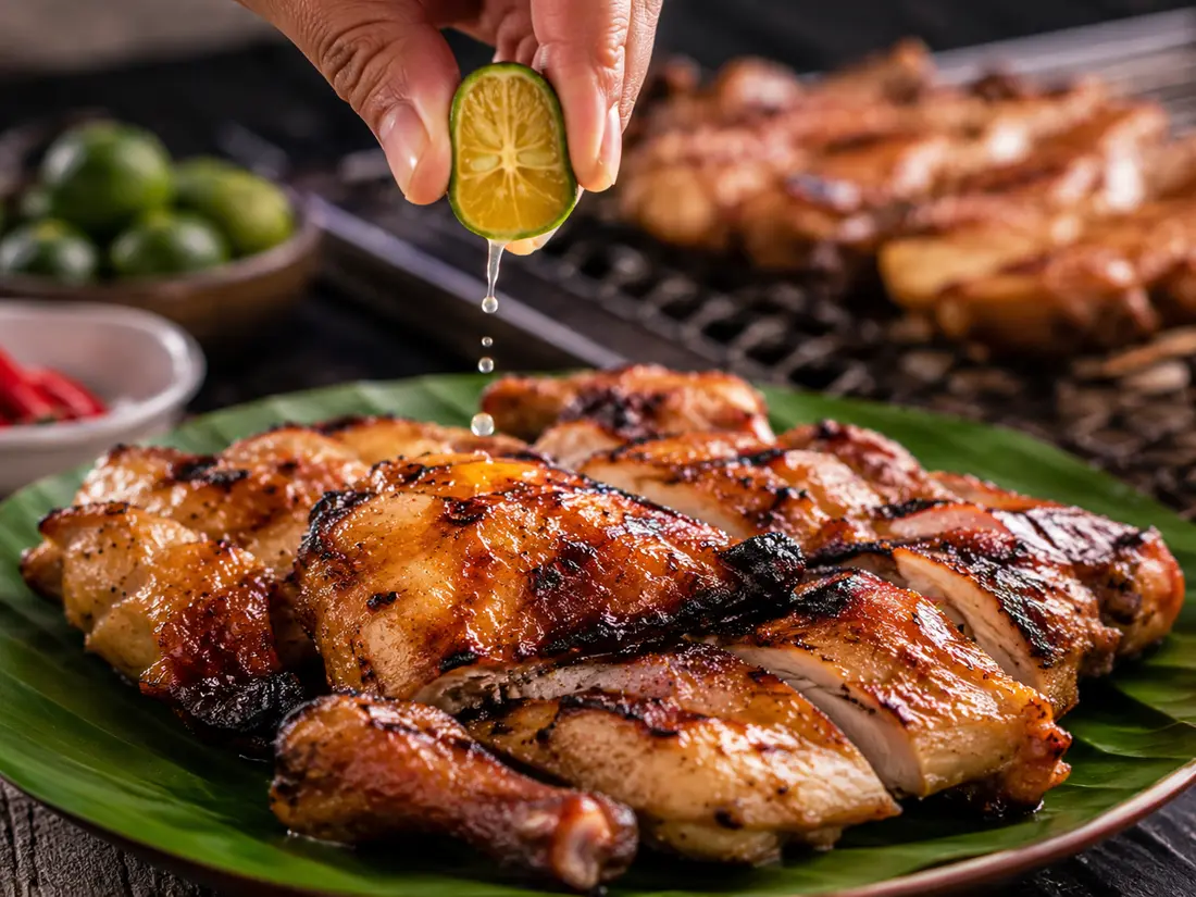 Flame-grilled calamansi chicken with citrus and herbs